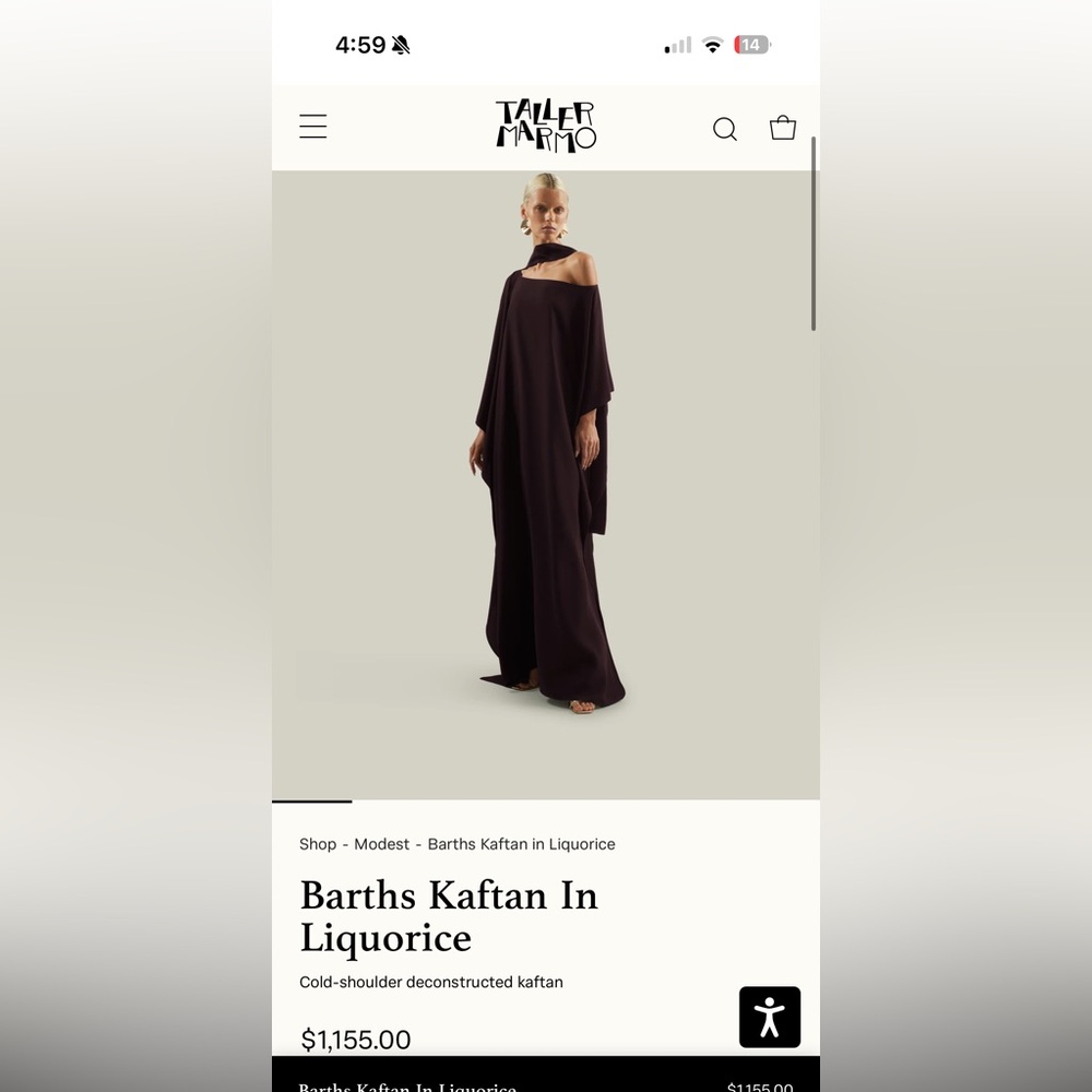 Barths Kaftan Maxi Dress in Liquorice - Modest Women’s Dress